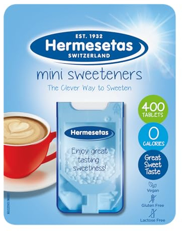 Hermesetas Mini Sweeteners 400 Tablets – Zero Calorie Sugar Free Pocket Size Dispenser