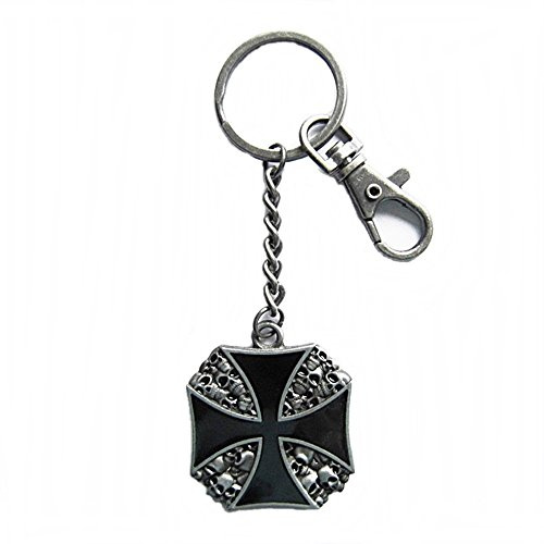 AW-Collection Schlüsselanhänger Schlüsselring mit Karabiner Eisernes Kreuz Totenkopf