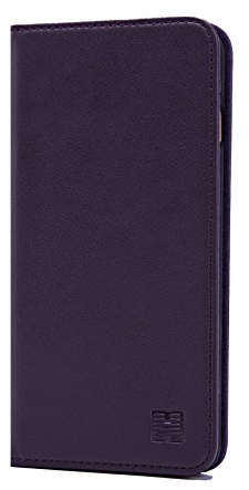 32nd Classic Series - Real Leather Book Wallet Flip Case Cover For Apple iPhone 6 & 6S, Real Leather Design With Card Slot, Magnetic Closure and Built In Stand - Aubergine