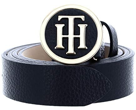 Tommy Hilfiger TH ROUND BUCKLE BELT 3.0 Gürtel Damen, Schwarz (Black), 80