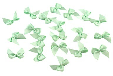 20 Stück Satinschleifen 2,5x3cm (einfarbig), Farbe:mint - aqua 513
