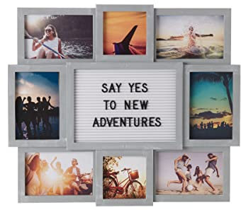 MELANNCO Personalisierbare Brieftafel mit Fotocollage mit 8 Öffnungen, 48,3 x 43,2 cm 19-by-17 grau