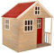 Wendi Toys M13R Gartenhaus Kinder Outdoor Nordic Villa mit Volltür, 4 Fenstern & Veranda, 120x155x168 cm, Rot Stelzenhaus Kinder Outdoor aus FSC Holz – Ideal Spielhaus Garten fur 3-7 Jahre