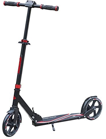 Schildkröt Unisex – Erwachsene City Scooter Street Master, 200mm Räder, hochwertiger Alu-Roller, großes Deck, faltbar, ideal für Kinder, Farbe: Rot, 510002, Red, One Size