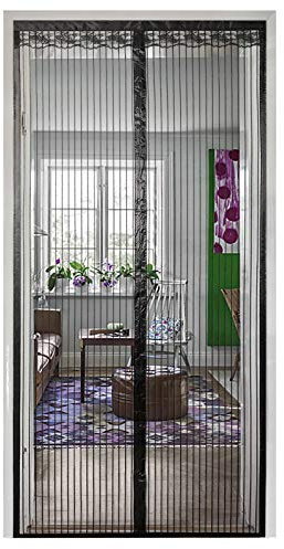 Timizi Tende Zanzariere Magnetiche 70x210cm, Ultra Silenzioso Zanzariere a Rullo Magnetica Controllo degli Insetti, per Porte d'Ingresso,Porte, Cortili. - Nero