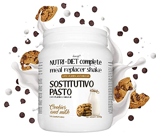 PASTO SOSTITUTIVO NUTRI DIET complete al gusto di LATTE e BISCOTTI Line@diet | 500g, 14 PASTI completi | ricco di vitamine e minerali