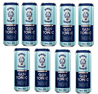 9 Dosen a 250ml Sapphire Bombay Sapphire Gin & Tonic 10% vol.Dose inc. 2,25€ EINWEG Pfand Bombay Dry Tonic Gin + Tonic Water