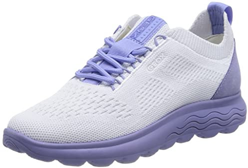 Geox D SPHERICA, Zapatillas, Mujer, Off White Lt Violet, 35 EU