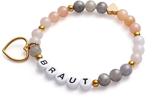 LParkin Armband Braut Brautgeschenk Handgefertigtes Stretch Armband mit Edelsteinperlen
