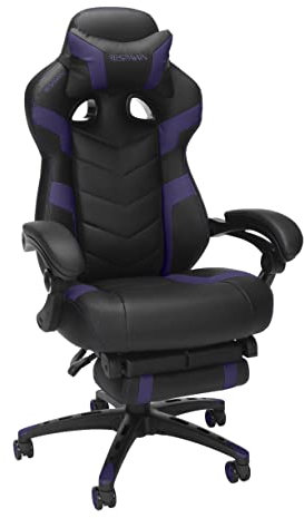 RESPAWN 110 Pro Gaming Chair - Gaming Chair with Footrest, Reclining Gaming Chair, Video Gaming Computer Desk Chair, Adjustable Desk Chair, Gaming Chairs For Adults With Headrest Pillow - Purple