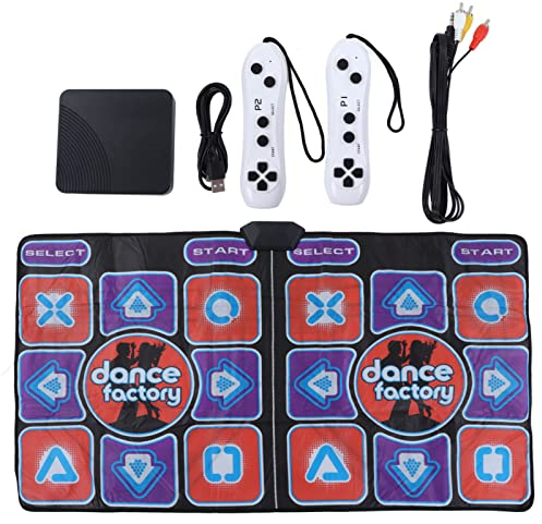 Tanzmatte, Leuchtendes Tanzpad, Tanzbodenmatte für Zwei Benutzer mit Kabellosem Griff, Musikalische Elektronische Tanzmatten, 63 Spiele Dancing Pad für TV PC, Faltbar