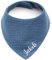 Personalisiertes Dreieckshalstuch aus Baumwolle, Halstuch für Jungen, Mädchen, Unisex, mit Druckknopfverschluss, in verschiedenen Farben mit Wunschnamen (Indigo)
