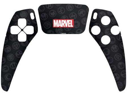 DeinDesign Skin kompatibel mit Sony PlayStation 5 Controller PS5 Folie Sticker Marvel Comic Logo