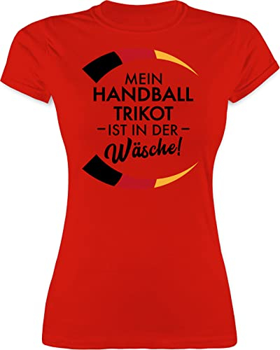 Shirt Damen - 2024 - Mein Handball Trikot ist in der Wäsche - Lustig Handball WM EM Spruch Trikot Ersatz Witzig - XL - Rot - 2022 t-Shirt Handball+sprüche Tshirt Ball