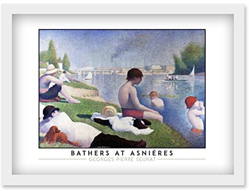 Wee Blue Coo Georges Pierre Seurat Bathers At Asnières Painting Artwork Framed Wall Art Print A4