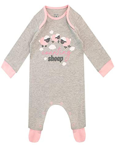 Harry Bear Baby Girls Sleepsuit Counting Sheep Long Sleeve Babygrow Grey 6-9 Months