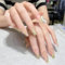 24PCS Long False Nails with Glue Stickers, Coffin Full Cover Acrylic and Press on Nails no Glue,Green Plaid French Fake Nails Stick for Women and Girls Nail Art