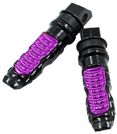 ihreesy Repose-pieds avant pour moto, 2 pièces en alliage d'aluminium pour passager arrière de moto décoration parfaite pour repose-pieds universels 8 mm pour repose-pieds pour moto,Violet