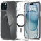 Spigen für iPhone 15 Ultra Hybrid MagFit Hülle [Anti-Yellowing] Case Handyhülle Transparent Dünn Slim Kompatibel mit MagSafe -Carbon Fiber