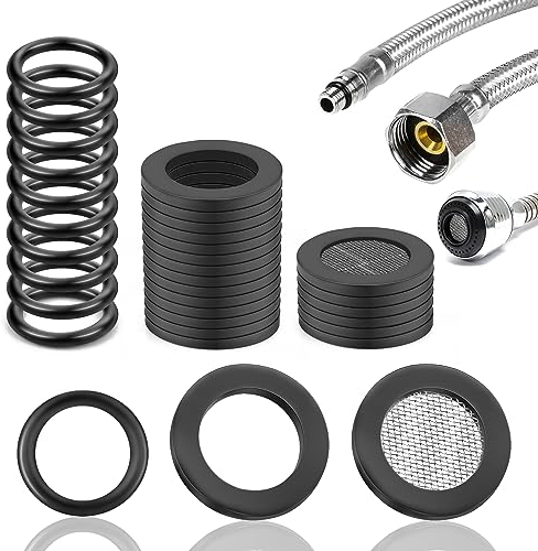 SWTYExt 30 Piezas 1/2 Pulgada Arandelas de Goma para Grifos Incluye 14 Piezas Juntas de Goma 10 Piezas Juntas Toricas de Goma 16mm OD & 6 Piezas Junta Filtro Grifo Ducha (19mm x 11.2mm, grosor 2mm)
