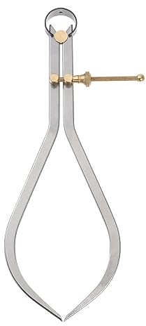 sourcing map Feder Gelenktaster 10 / 250mm Stahl Feder Draußen Meßschieber mit Messing Drehpunkt für Holz Drehbank Arbeit