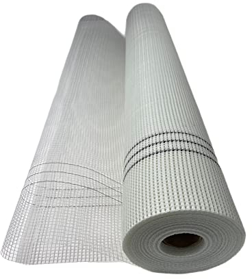 Lot de 2 rouleaux de tissu en fibre de verre 165 g/m² Blanc 4 mm x 4 mm