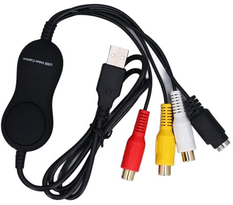 Dispositif de Carte de Capture Vidéo USB 2.0, Convertit Le Magnétoscope VHS Hi8 en Convertisseur Numérique DVD, pour Windows 10, 8.1, 8, 7, Linux, Android, pour Mac OS