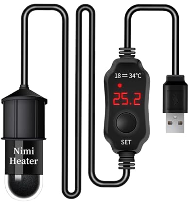Fenteer Aquarium-Heizungen, Fischtank-Heizstab für Salzwasser und Süßwasser, Mini-10-W-USB-einstellbare Temperaturen, Schildkröten-Tank-PP-Heizung, Im