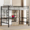 Merax Metallbett Eisenbett Hochbett Multifunktionales Metallbettgestell: Hochbett mit integriertem Schreibtisch und Bücherregalen - Perfekt für Kinder, Jugendliche und Erwachsene - 140x200cm, Schwarz