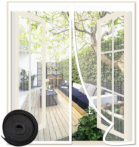 Zanzariere Magnetiche per Finestre, Zanzariera Finestra Apribile, Zanzariera Magnetica Finestra Regolabile, Resistente Traspirante Tenda Zanzariere, Impedire l'ingresso di Insetti e Zanzare(Bianco)