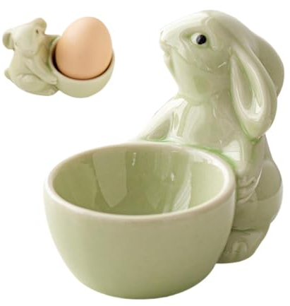 1/3 Porte-œufs de Lapin – Porte-œufs de Petit déjeuner, Support à œufs de Lapin | Coquetier de Petit déjeuner en Forme de Lapin avec matériau en céramique Robuste, coquetier de présentation d'œufs