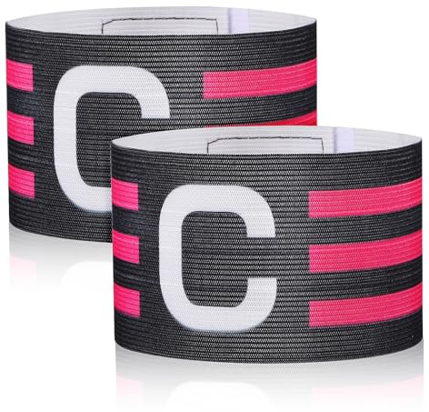 PartyKindom Football Captain Armband 2Pcs Breathable Elastic Soccer Team Leader Bands with Anti-Slip Design for Youth and Adult Sports Training