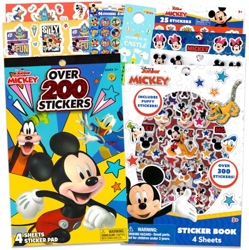 Mickey Mouse Aufkleber für Kleinkinder – Mickey-Aufkleber, Großpackung enthält über 600 Micky-Maus-Aufkleber für Kinder plus Türhänger, Mickey-Aufkleber, Partyzubehör
