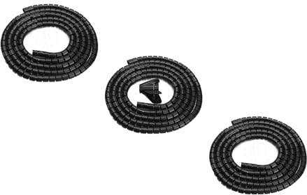 Cable Management Sleeve 118 Inch at 20mm diameter (3 units of 40 Inch) for Protection and Organization, Zipper Spiral Clip Cable Organizer, Cable Organizer for Home, Pc, TV and cord storage Under Desk