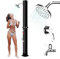Qdreclod Ducha Solar 35 litros, Caliente y Frío Regulable, Máx. 60 °C, Sin Electricidad, Ducha de Jardín con Rociador Giratorio, Grifo de pie y Conexión para Manguera (35L)