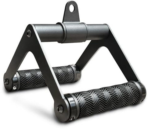 Berufexp Double D Handle 360 Rotataing Cable Row Attachment for Cable Machine, Soft Rubber Cable Machine Attachment Hanlde LAT Pulldown Attachments, Close Grip LAT Pull Down Handle