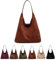 Leder-Hobo-Tasche für Damen, braune Geldbörsen, Wildleder, lässige Tragetasche, Wildleder-Tragetasche, Herbst-Geldbörsen, Handtasche, Wildlederimitat, Braun