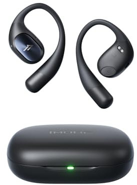 1MORE Open Ear Earbuds S31-14.2 mm Driver Deep Bass Earphones, 4 Mics for Clear Call, Bluetooth 5.3, Snug Fit, Ear Hooks, 30H Playtime, Wireless Headphones for Sports Activities - Black