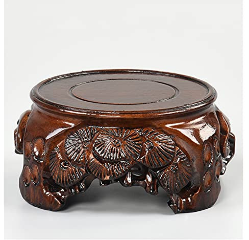 GLJTUO Garden Plant Pot Riser Wooden Vase Base Round Pedestal Display Stand for Flower pot Odd Stone Ornaments Wooden Base 3 Inches High Flowerpot Holder for Livi,XL