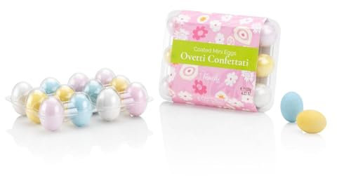 Venchi - Confezione Portaovetti con 12 Ovetti di Cioccolato Confettati, Gusto Gianduia con Nocciola Piemonte IGP, Senza Glutine, 120 gr, Collezione Pasqua, Idea Regalo
