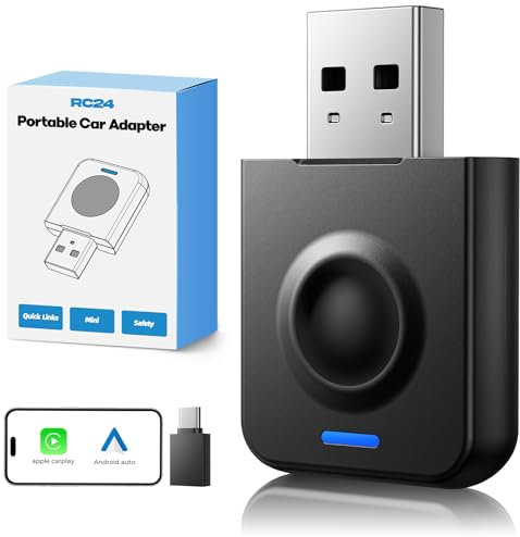 LAMTTO Wireless CarPlay &Android Auto Adapter, Convert Wired Andr0id Auto/Car Play to Wireless Super Fast Upgrade Mini 2 in 1 Carplay with Support OTA,Stable Type-C/USB Plug-Play iOS 10+ Android 11+