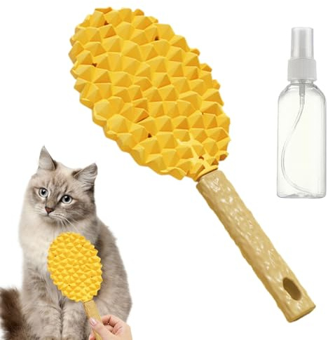 Hogvinnatil Haustierbürsten für Hunde, Haustierschuppenbürste,Durian Shape Cat Pinsel zum Absatz - Kamm weicher Massage mit Sprühflaschen-Haustierversorgungen mit nicht rutschem Griff für kurzhaarige