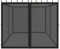Lati per Pergola - Rete di Ricambio per Gazebo da Esterno - Zanzariera per Gazebo a Quattro Ante - Copertura Anti-Insetti per Giardino, Cortile, Campeggio,Nero,8X8FT