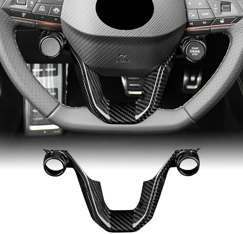 KUNGKIC Dry Kohlefaser Auto Lenkrad Lenkradkinn-Aufkleber Für Cupra Ateca/Terramar/Cupra Formentor Cupra Leon/Born/Tavascan Innenbereich Decoration Zubehör (Schwarz)