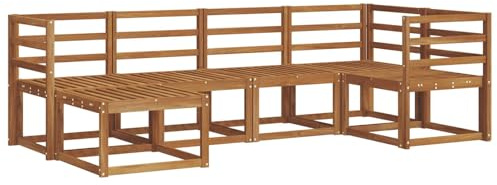 vidaXL Sofa Set 6 pcs Natur, Outdoor-Sofa-Set, Moderne Terrassenlounge, langlebige Gartenmöbel, modular, Terrassensitzmöbel