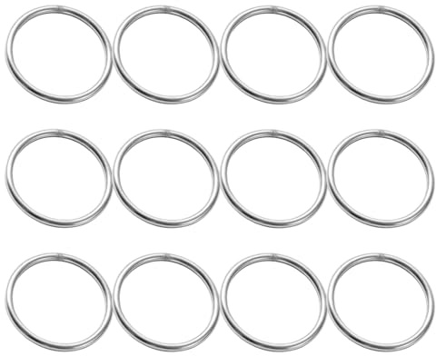 jojofuny 12 Stück Edelstahl Ringe 60mm Durchmesser aus 304 Edelstahl mit Glatter Oberfläche und Starker Schweißverbindung für Schmuckherstellung und Makramee Projekte