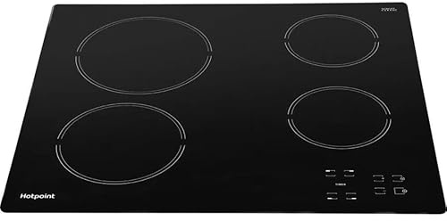 HR 651 C H Electric Ceramic Hob 58cm Black, 4 Zone Touch Control Hob, Easy Clean Glass Surface, Residual Heat Indicators, Built-In