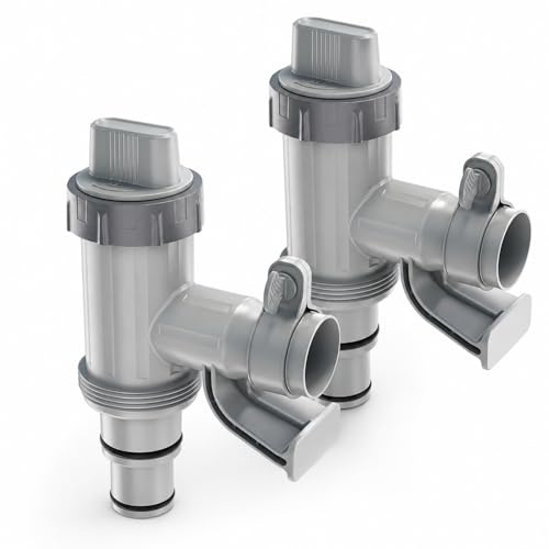 aonasuo Lot De 2 Vannes D'arrêt pour Piscine avec Raccords De Tuyau 32 Mm / 38 Mm, Adaptateur De Tuyau Et Support De Tuyau, Pièces De Rechange pour Piscine Hors Sol