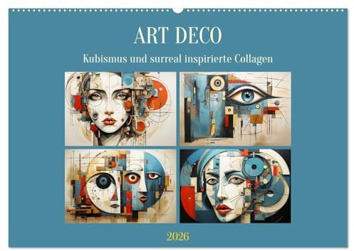 Art Deco. Kubismus und surreal inspirierte Collagen (Wandkalender 2026 DIN A2 quer), CALVENDO Monatskalender: Eine Hommage an Meisterwerke der Moderne (CALVENDO Kunst)