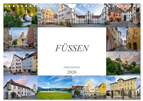 Füssen Impressionen (Wandkalender 2026 DIN A4 quer), CALVENDO Monatskalender: Faszinierende Bilder der Stadt Füssen (CALVENDO Orte)
